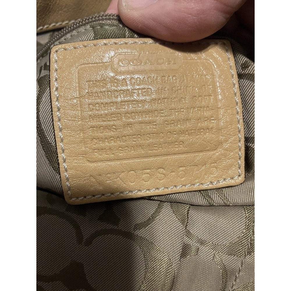 Vintage Coach Beige/ Tan  Pebbled Leather Slouchy Hobo Bucket Shoulder Bag 5715 - Picture 5 of 13